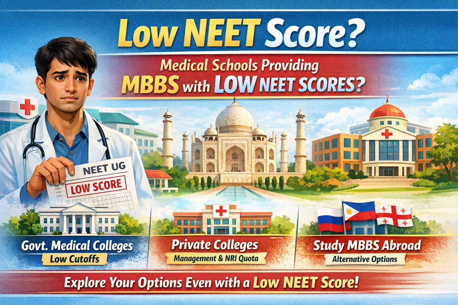 Low NEET Score? Which?Medical Schools are providing MBBS with Low NEET Scores?